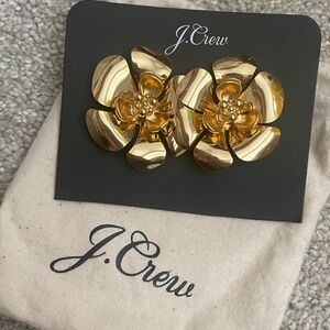 J.Crew Gold Flower Earrings - NEW